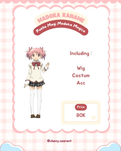 Rental Kostum Madoka Kaname Seifuku Ver. — Puella Magi Madoka Magica