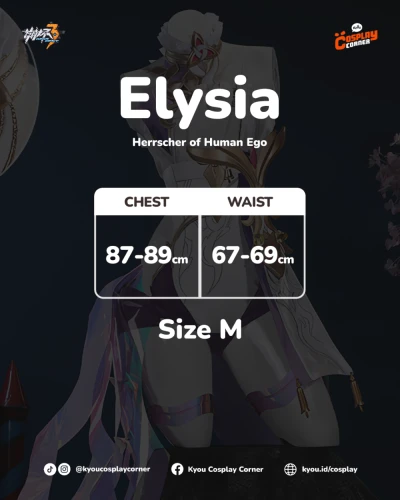Jiangnan Elysia (Herrscher of Human Ego Ver.) Cosplay Costume Set - Honkai Impact 3rd (Size M)