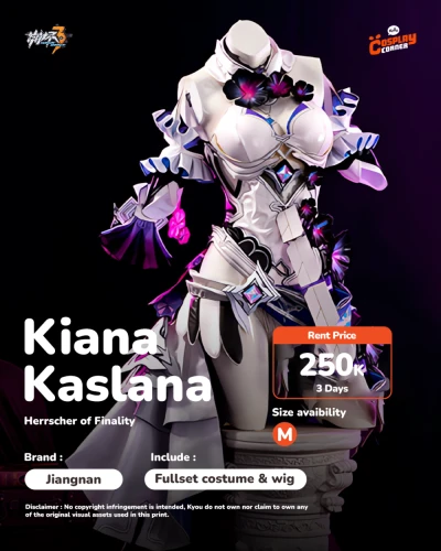 Jiangnan Kiana Kaslana (Herrscher of Finality Ver.) Cosplay Costume Set - Honkai Impact 3rd (Size M)