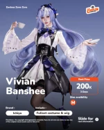 Ichiyo Vivian Banshee Cosplay Costume Set - Zenless Zone Zero (Size M)