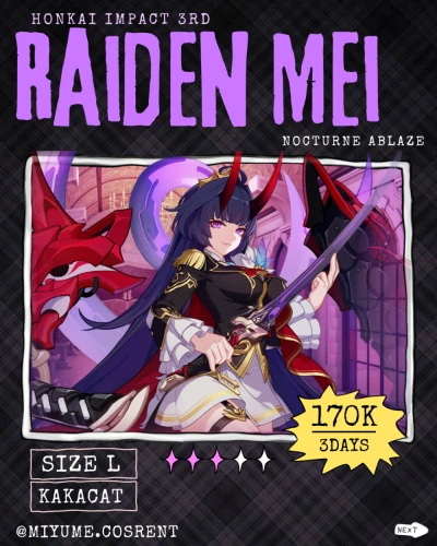 Raiden Mei Herrscher of Thunder Nocturne Ablaze Honkai Impact 3rd