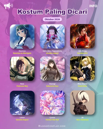 Info Kostum Paling Dicari di RuangCosplay Oktober 2026